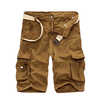 Color: 2, Size: 29 - Multi-Pocket Camouflage Dungarees Belted Cargo Shorts