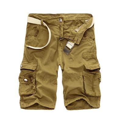Color: 3, Size: 31 - Multi-Pocket Camouflage Dungarees Belted Cargo Shorts