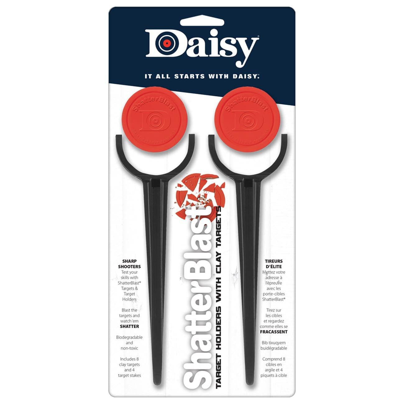 Daisy Shatterblast 4 target stakes and 8 breakable target disks
