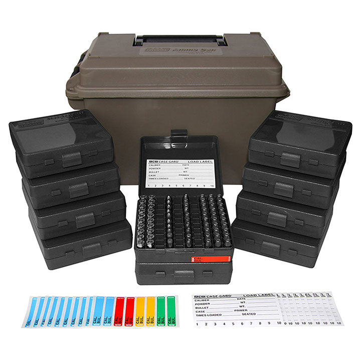 MTM 9mm Ammo Can for 1000 rd . Includes 10 each P-100-9's Dark Earth