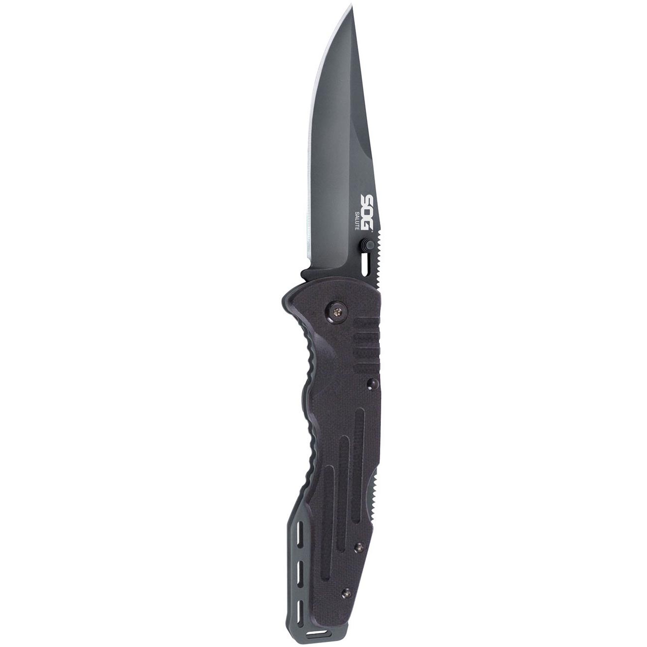 SOG Salute Clip Point Folding Knife with G10 Grips