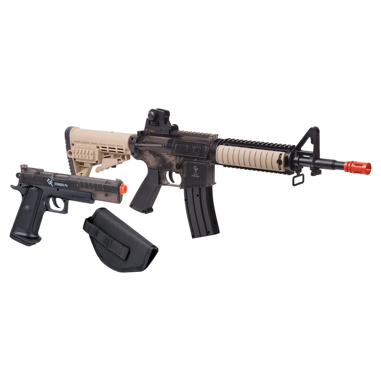 Game Face Warrior Protection Spring-Powered Airsoft Rifle/ Pistol Kit