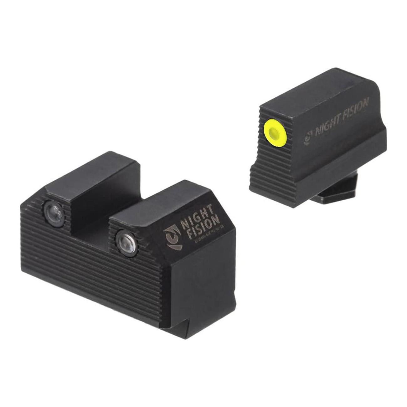 Night Fision Optics-Ready Stealth Series for Glock 17/19/34 Yellow Front Ring/Black Rear Rings