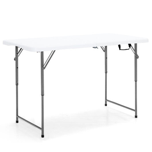 3-Level Height Adjustable Folding Table - Color: White