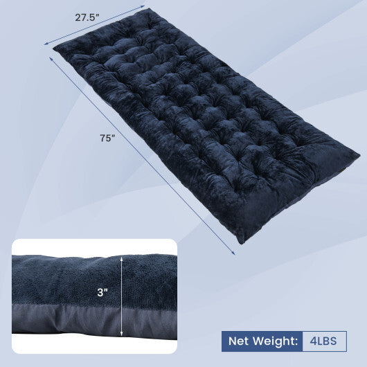 75 x 27.5 Inch Camping Cot Pads with Soft and Breathable Crystal Velvet-Gray