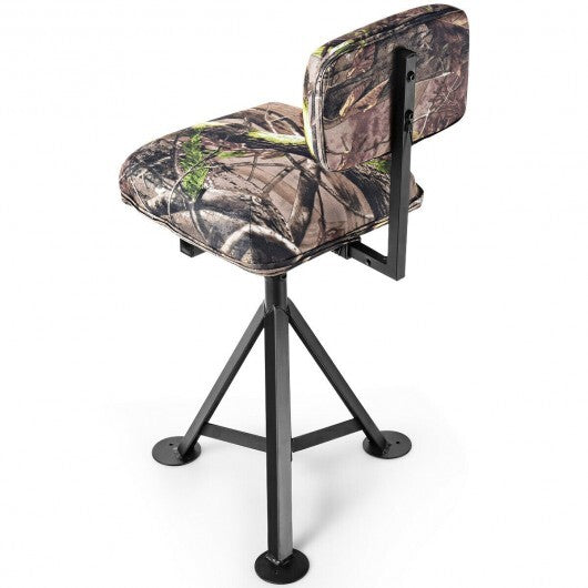 Swivel Hunting Chair Tripod Blind Stool with Detachable Backrest  - Color: Multicolor