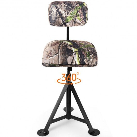 Swivel Hunting Chair Tripod Blind Stool with Detachable Backrest  - Color: Multicolor
