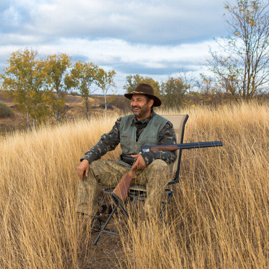 All weather Outdoor Foldable 360 Degree Swivel Chair with Iron Frame-Brown - Color: Brown