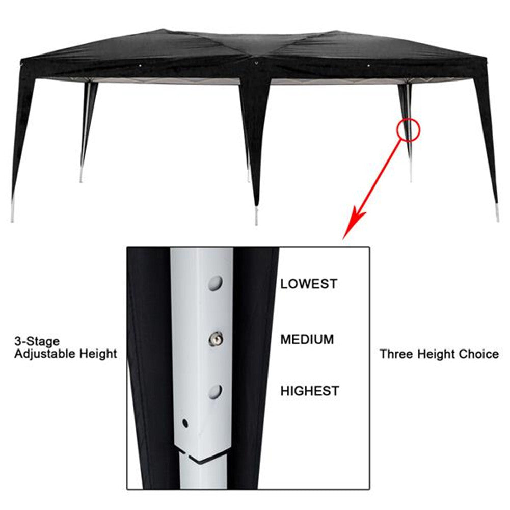 US Lt-3x6m Beach Shelter Compact Instant Canopy Tent Portable Tent For Camping black