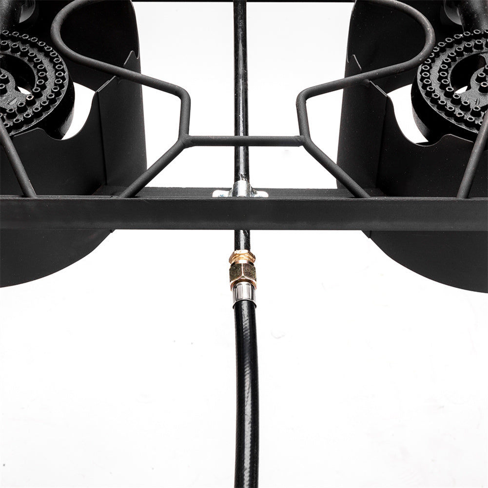 US Portable Camping Stove High Pressure Propane Gas Stove Cast Iron Outdoor Camping Hiking Backpacking Cooking Double Burner black