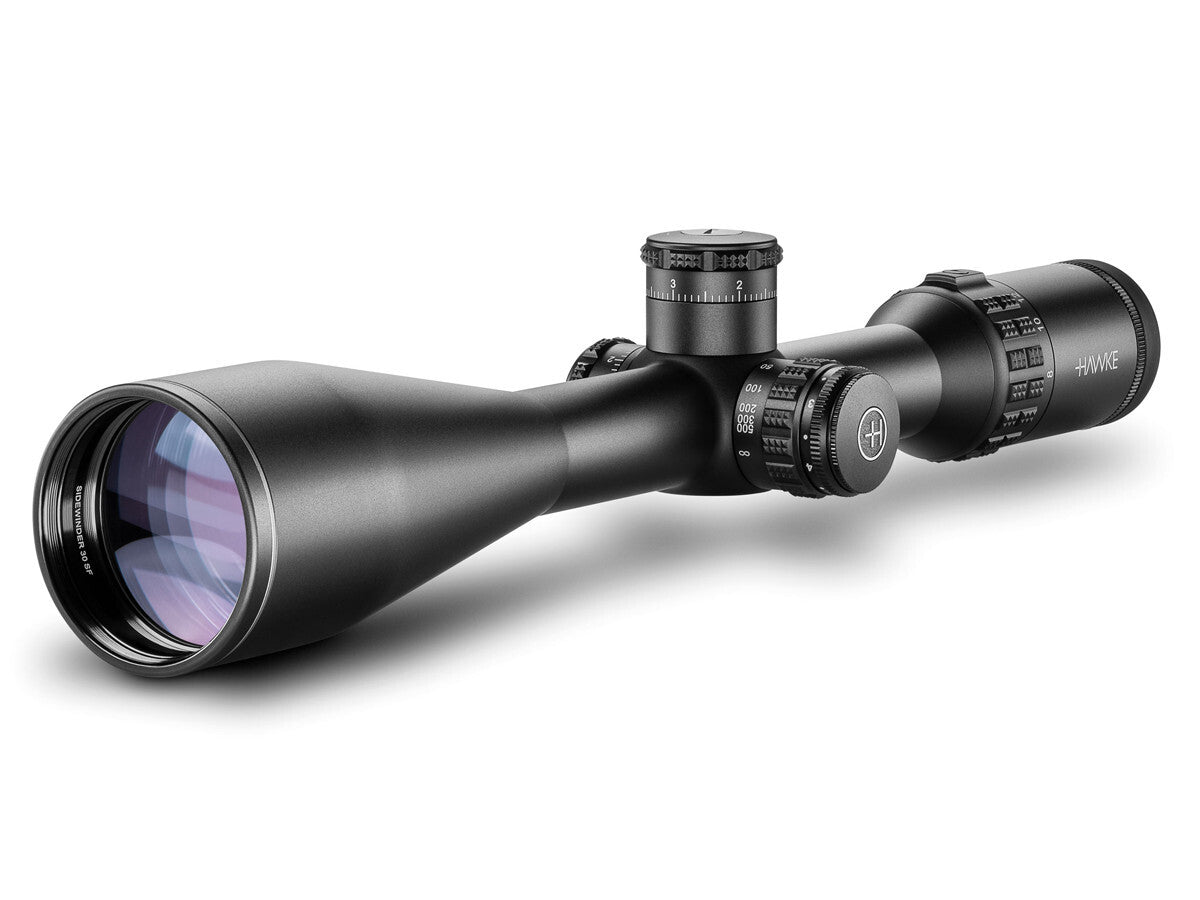 Hawke Sidewinder 30 SF 8-32x56, 20x Half Mil IR Reticle, 30mm Tube