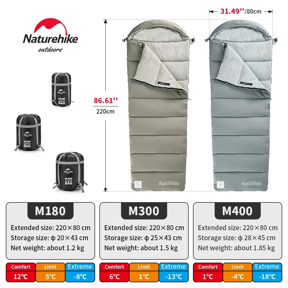 Color: multi, Ships From: CN - Naturehike Sleeping Bag M180 Lightweight Sleeping Bag M300 Double Camping Sleeping Bag M400 Machine Washable Winter Sleeping Bag