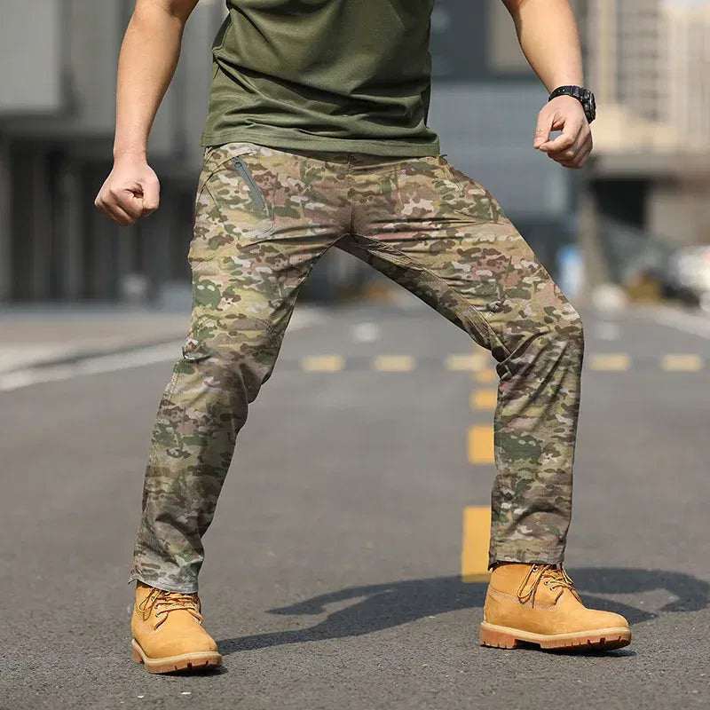 Color: Blue, Size: M - Archon X9 Tactical Pants Slim Fit Waterproof Camouflage Training Pants Spring Autumn Breathable Waterproof Overalls Loose Wear