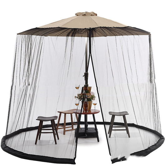 Color: Black, Size: 335X240CM Diameter X Height - Heavy Outdoor Sunshade Anti-mosquito Umbrella Tent