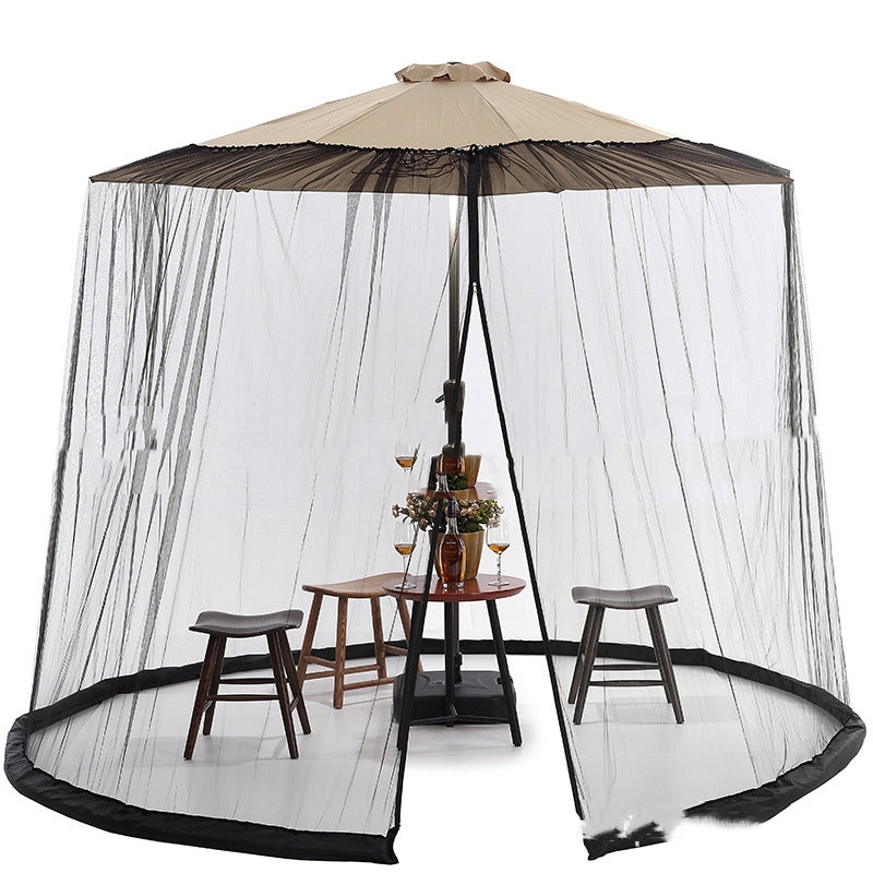 Color: Black, Size: 335X240CM Diameter X Height - Heavy Outdoor Sunshade Anti-mosquito Umbrella Tent