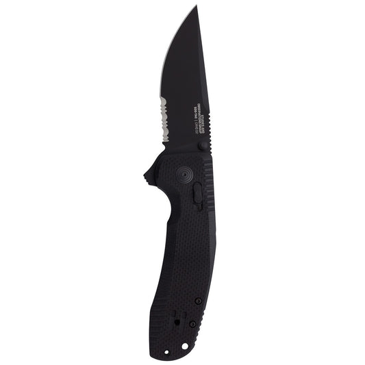 SOG SOG-TAC XR Serrated 3.39" Folding Pocket Knife (Blackout)