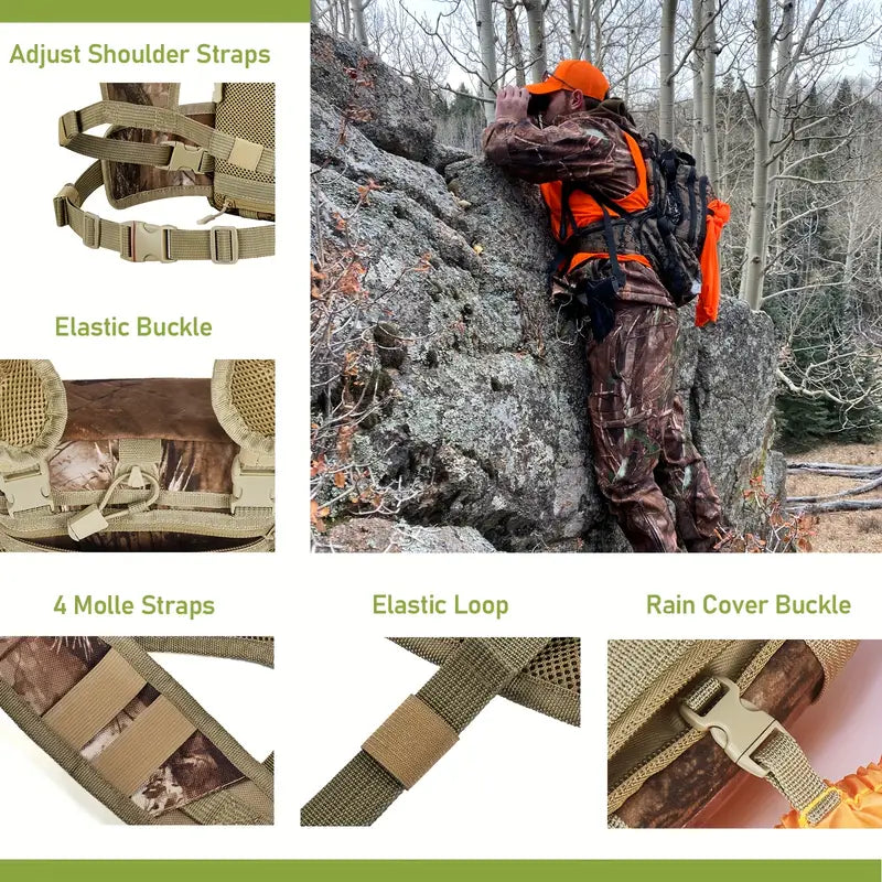 Wild Cedar Binocular Harness Chest Pack with Rangefinder Pouch &amp; Rain Cover