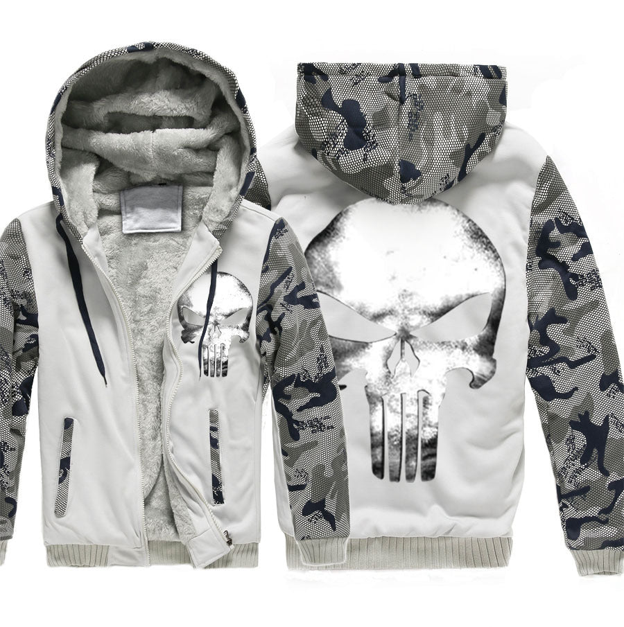 Winter camouflage cotton hooded sport hoodie with fleece