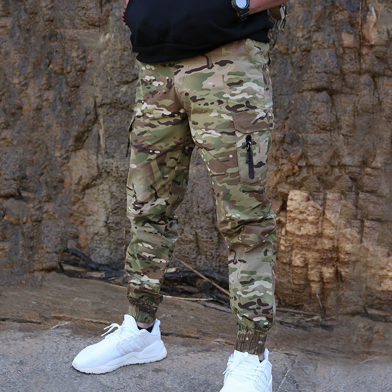 style: B, Size: XL - Men's Slim Leggings Army Camouflage Pants