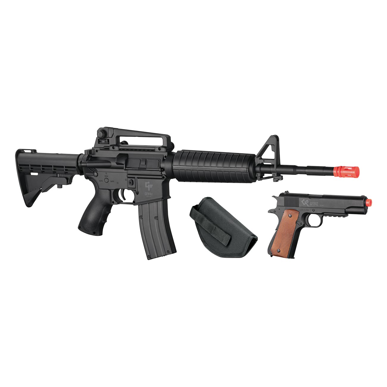 Crosman Game Face Defender Strike Airsoft Full/Semi-Auto Rifle And 1911 Pistol Kit