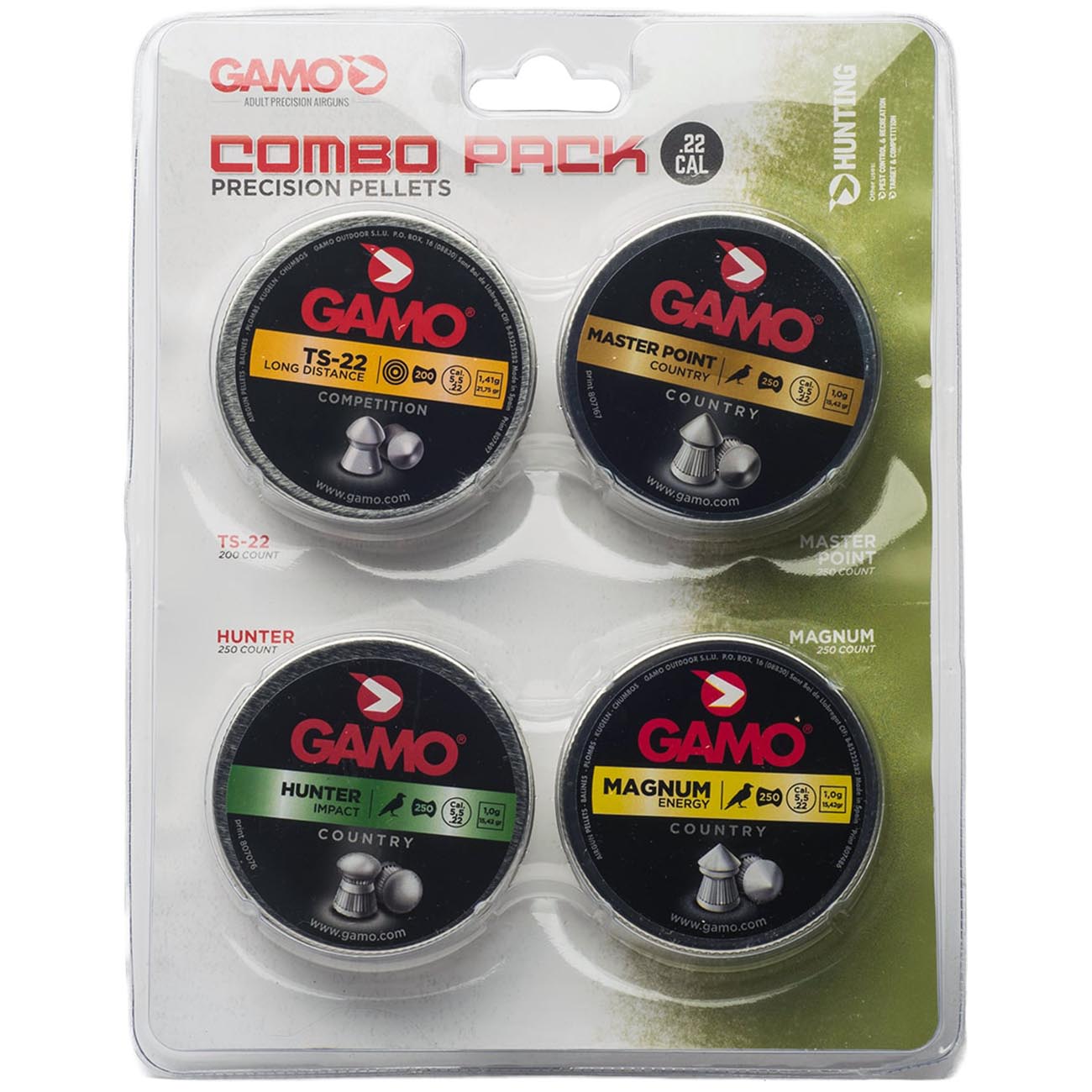 Gamo .22cal Assorted Pellet Combo Pack (950 Count)