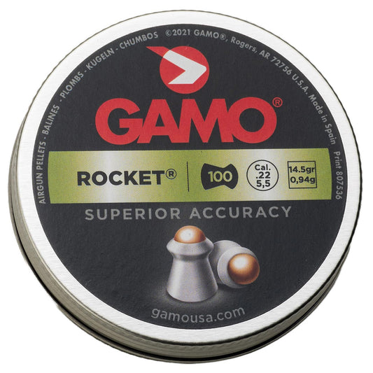 Gamo ROCKET PELLETS .22 CAL. TINS OF 100 - BLISTER PK