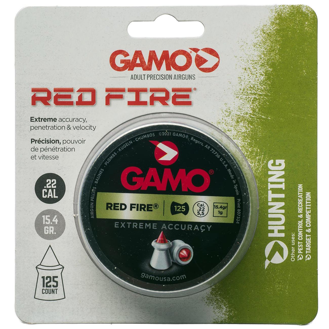 Gamo .22cal “Red Fire” Pellets - 15.4 Grain (125 Count)
