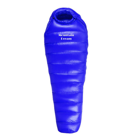 Color: Blue, Specifications: 210X80X50cm 1800g - Outdoor Camping Thickened Warm-keeping And Cold-proof Duck Down Sleeping Bag