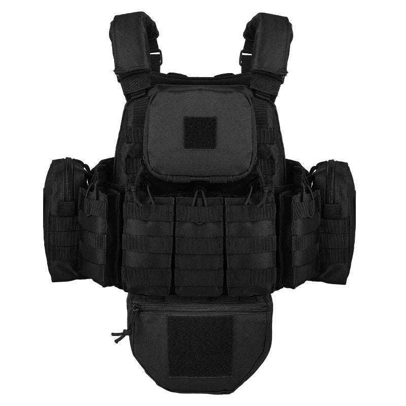Color: Black, Size: Free Size - Camouflage Multifunction Outdoor Tactics Vest Equipment