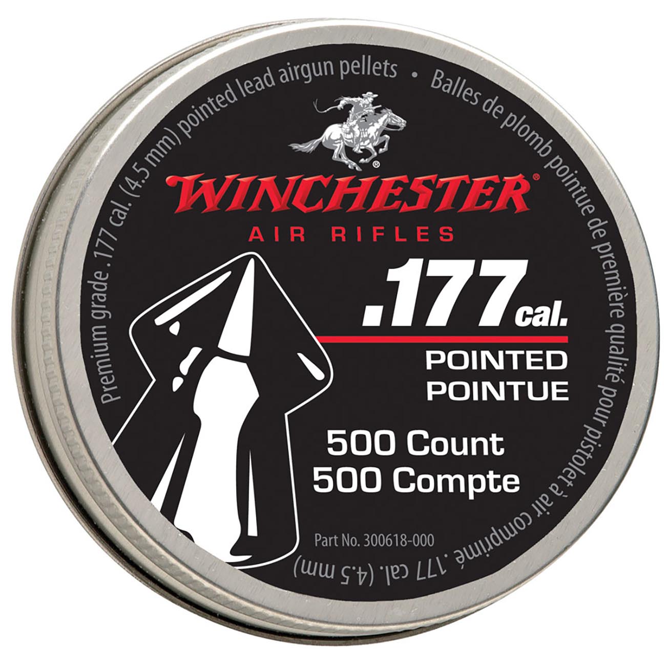 Winchester (987416-406) .177cal Pointed Lead Pellets (500 count)