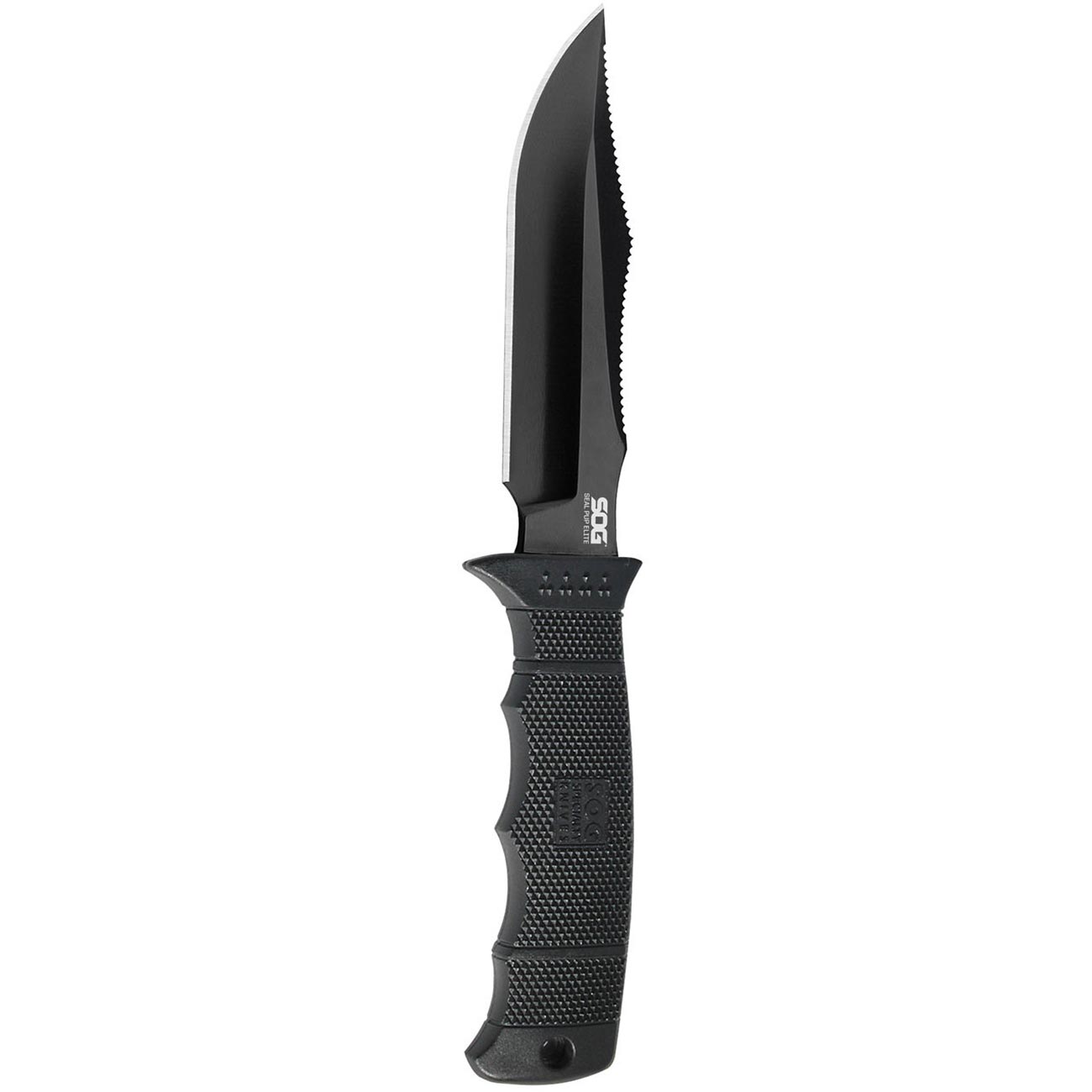 SOG SEAL Pup Elite - Fixed Blade - Nylon Sheath - Black TiNi Straight Edge Knife