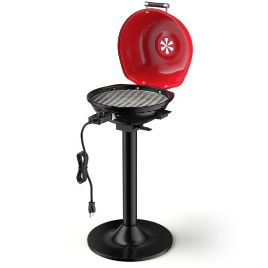 1600W Portable Electric BBQ Grill with Removable Non-Stick Rack-Black