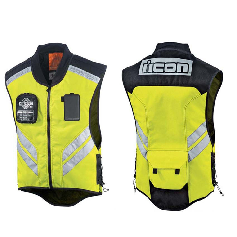 Visibility Reflective Vest Breathable Riding Safety Vests with Pockets Motorcycle Racing Riding Equipment Green M