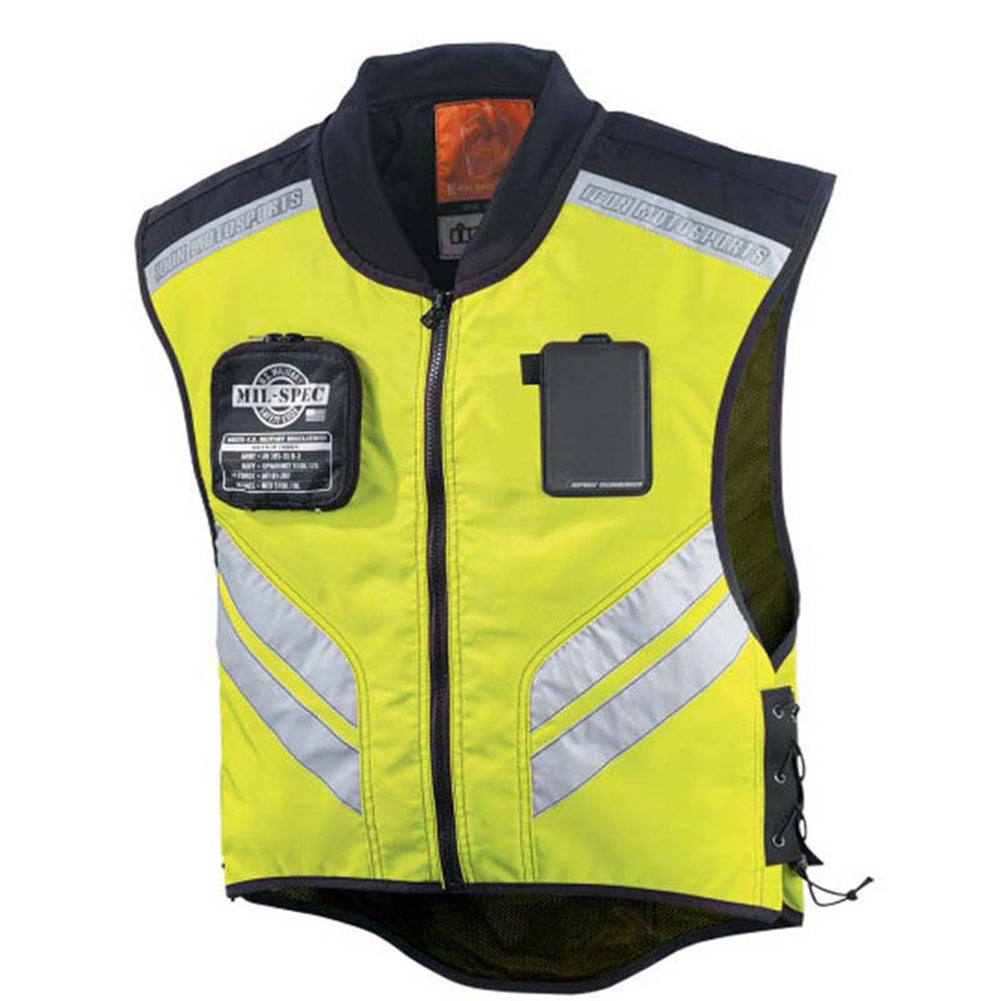 Visibility Reflective Vest Breathable Riding Safety Vests with Pockets Motorcycle Racing Riding Equipment Green M
