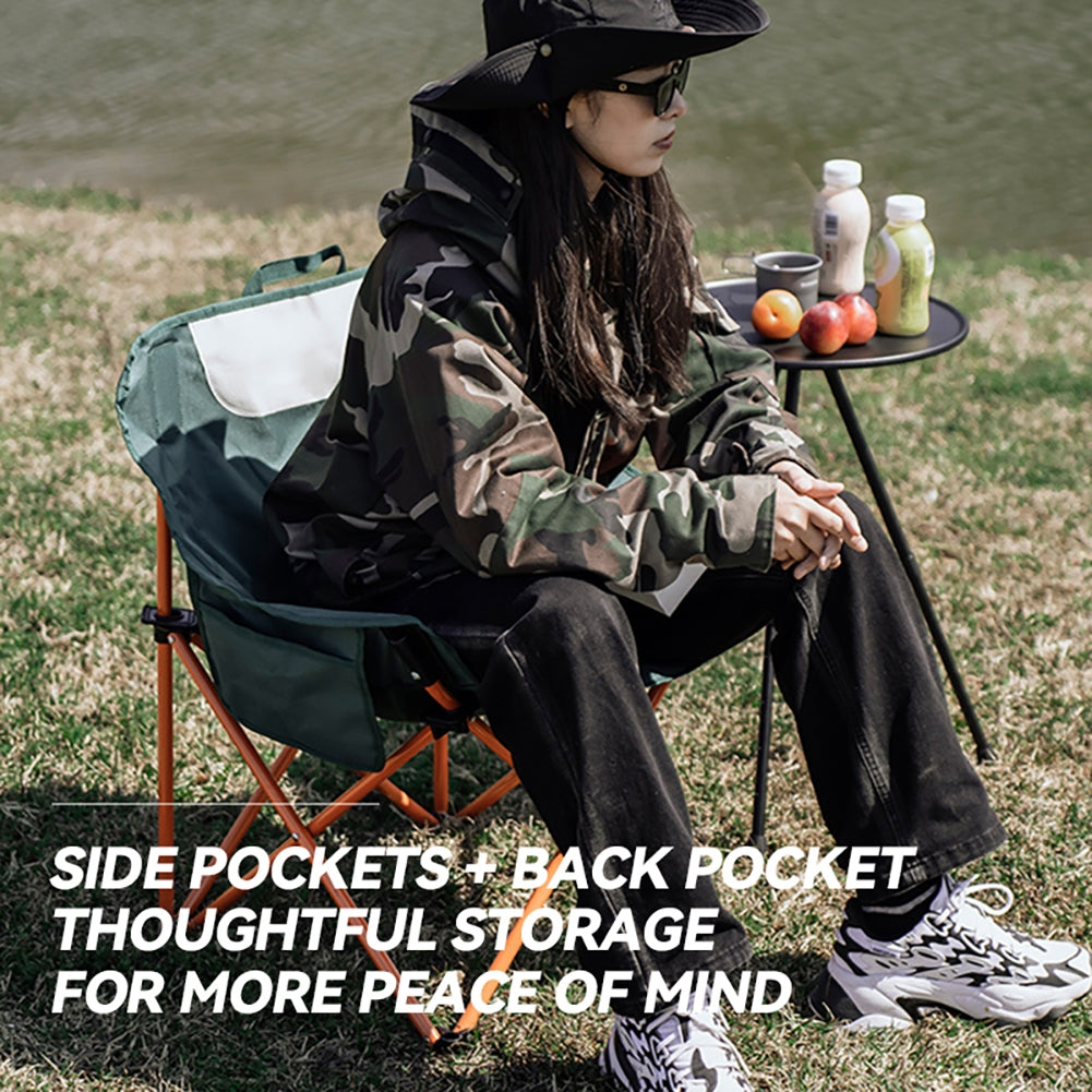 Camping Chairs Lawn Chairs Portable Chair Support 150kg Foldable Chair Backpacking Chair 600D Oxford Cloth + Aluminum Alloy Khaki