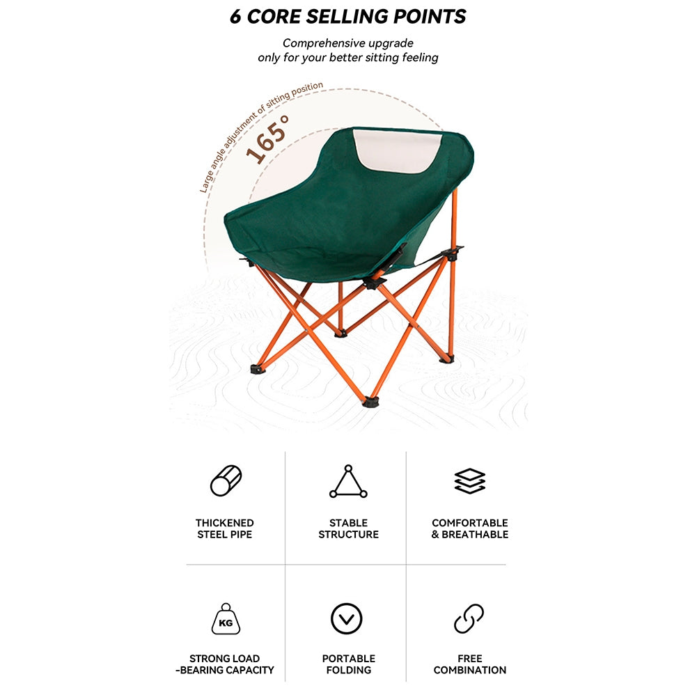 Camping Chairs Lawn Chairs Portable Chair Support 150kg Foldable Chair Backpacking Chair 600D Oxford Cloth + Aluminum Alloy Khaki