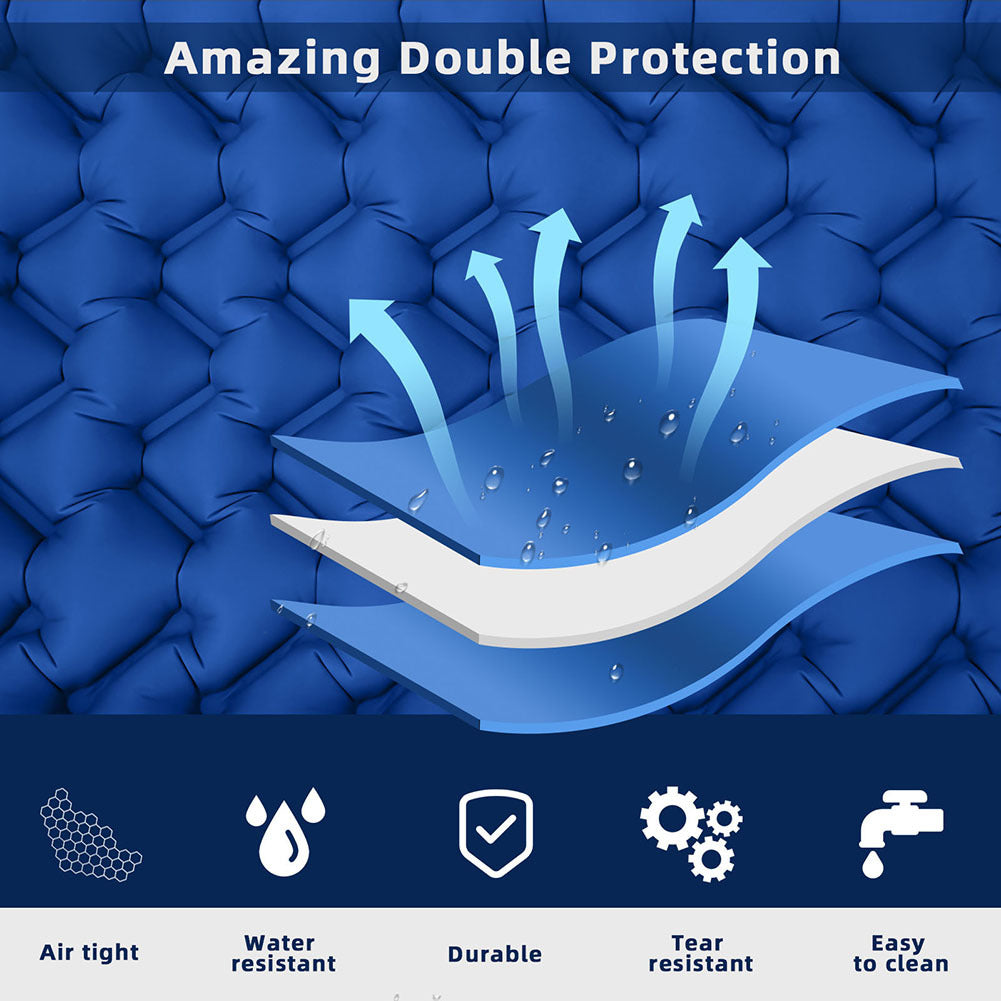 Camping Sleeping Pad Ultralight Mat With Built-in Foot Pump & Pillow Inflatable Sleeping Pads For Camping Backpacking Hiking navy blue