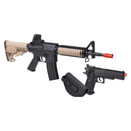 Crosman Game Face Warrior Protection Spring-Powered Airsoft Rifle And Pistol Kit