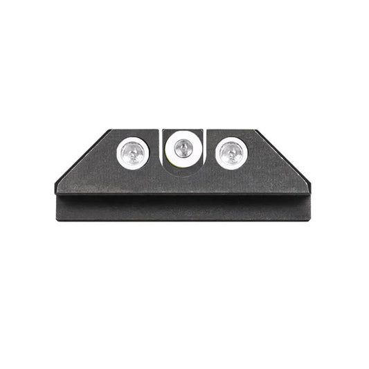 Night Fision Tritium Night Sights for Glock 42/43/43X - White Front Ring/U-Notch White Rear Rings