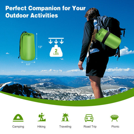 Inflatable Sleeping Pad with Carrying Bag-Green - Color: Green