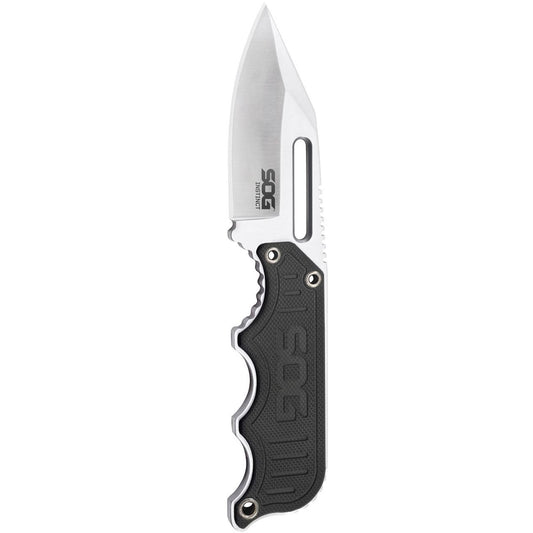 SOG Instinct Knife-Non-Folding 2.3" Blade-Black and Silver Handle-Satin Finish