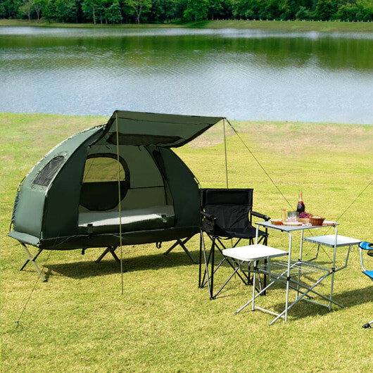 5-in-1 2-Person Foldable Outdoor Camping Tent Cot with Air Mattress and Sleeping Bag