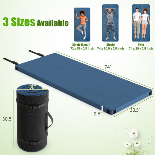Foldable Camping Mattress with High density foam Cushion and Anti-slip Bottom-Navy - Color: Navy