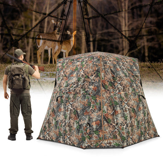 360? One Way See Through Ground Hunting Blind for Deer and Turkey Hunting