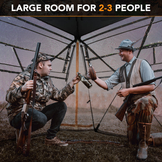 360? One Way See Through Ground Hunting Blind for Deer and Turkey Hunting