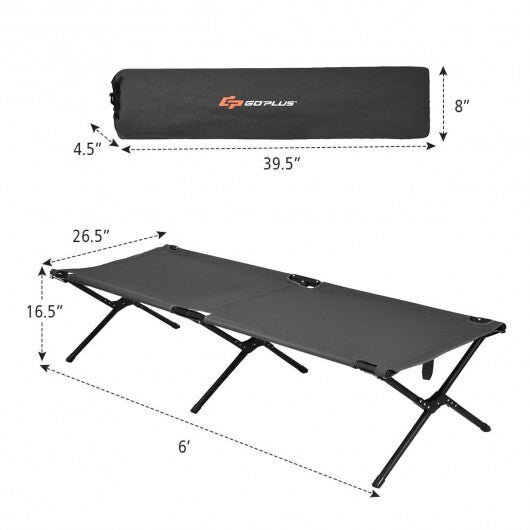 Adults Kids Folding Camping Cot-Gray - Color: Gray