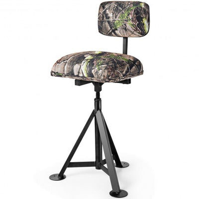 Swivel Hunting Chair Tripod Blind Stool with Detachable Backrest  - Color: Multicolor