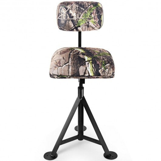 Swivel Hunting Chair Tripod Blind Stool with Detachable Backrest  - Color: Multicolor