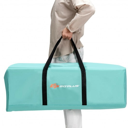 Portable Folding Camping Canopy Chairs with Cup Holder-Turquoise - Color: Turquoise