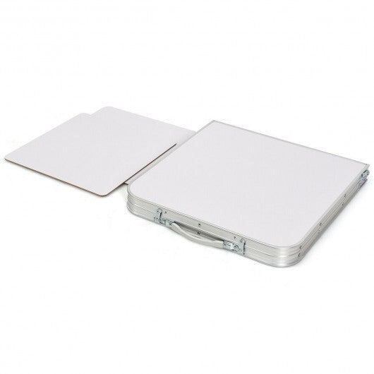 Height Adjustable Folding Camping  Table-Gray - Color: Gray